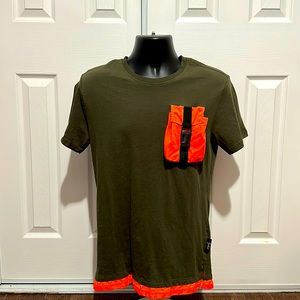 Green T-Shirt Neon-Orange Pocket
